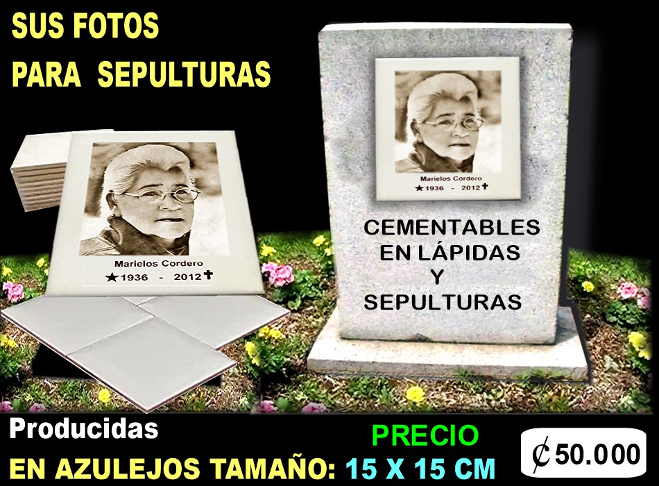 FOTOCERAMICA EN AZULEJOS INMURABLES EN LAPIDAS, CRIPTAS, SEPULTURAS